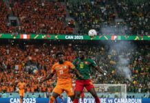 Affiche du match Côte d’Ivoire vs Cameroun CAN 2025 à Marrakech