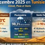 Climat en Tunisie : décembre 2025 marqué par un excédent thermique et des pluies contrastées