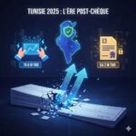 Graphique illustrant la fin de l'ère du chèque en Tunisie au profit de la modernisation des paiements interbancaires : virement et lettre de change en forte croissance en 2025