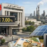 Infographie comparant les indicateurs économiques de la Tunisie en 2026 : Taux directeur BCT, réserves de change et croissance du TUNINDEX