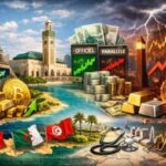 Graphique comparatif des performances boursières 2026 entre le CAC 40, le Tunindex et le MASI, illustrant la croissance régionale.