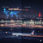 Infographie trafic aérien France 2025 : comparaison croissance Afrique vs déclin Asie-Pacifique.