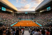 Photographie aérienne d'un stade de Tennis