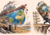 Représentation symbolique de la croissance industrielle mondiale, de l'exploitation des ressources et des limites physiques de la planète.