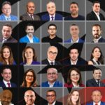 Montage photographique présentant 25 personnalités du monde économique et entrepreneurial tunisien, réunies dans le dossier Tunisia 2026 de Forbes Africa, sur un fond graphique noir, gris et rouge.